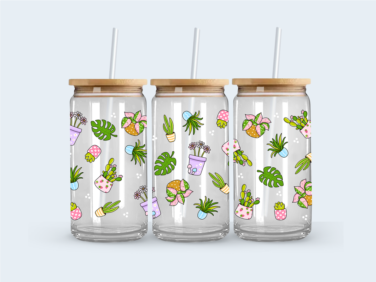 Plants glass cup