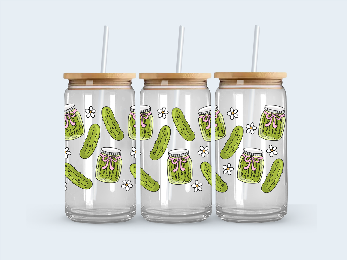 Pickle glass cup