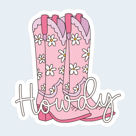 Howdy Cowgirl Boots Sticker