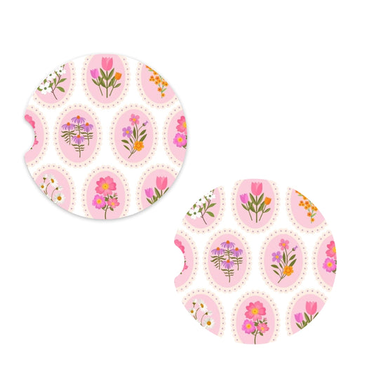 Flowers Car Coaster Set