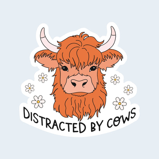 Distracted By Cows Sticker